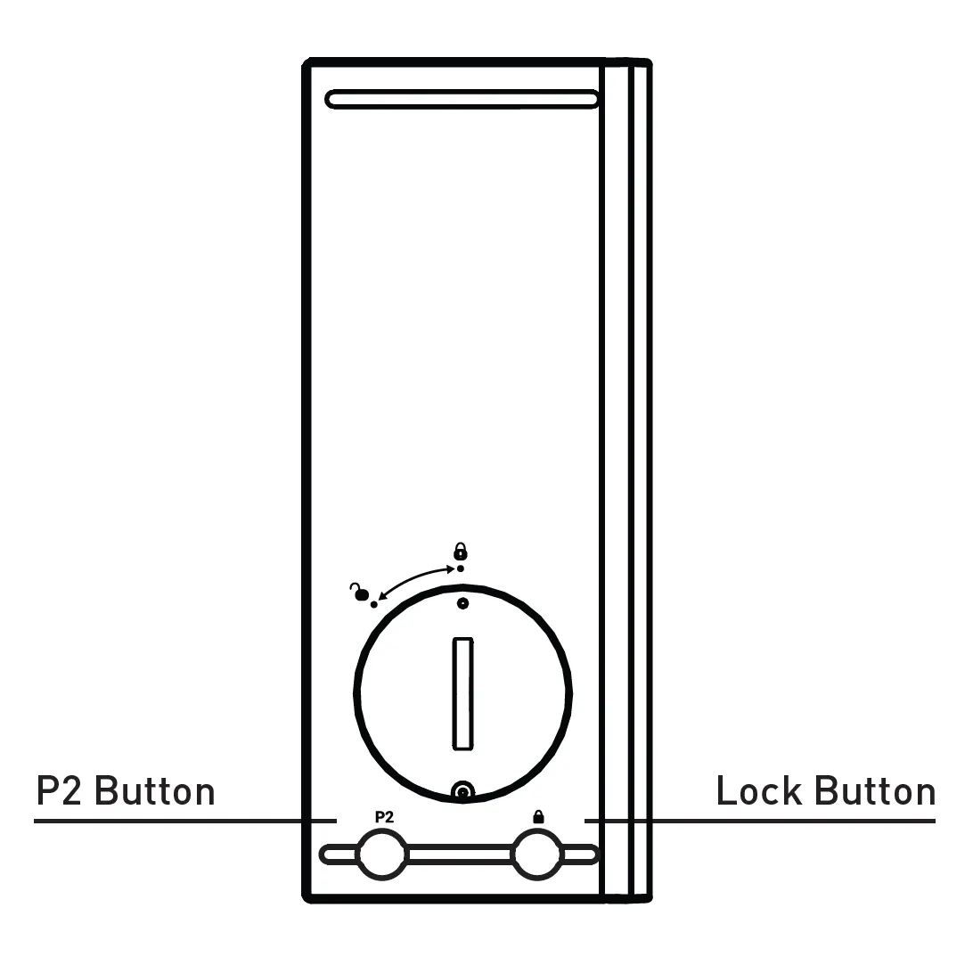 Redesigned battery compartment — push-pin latch requiring tool-mediated action