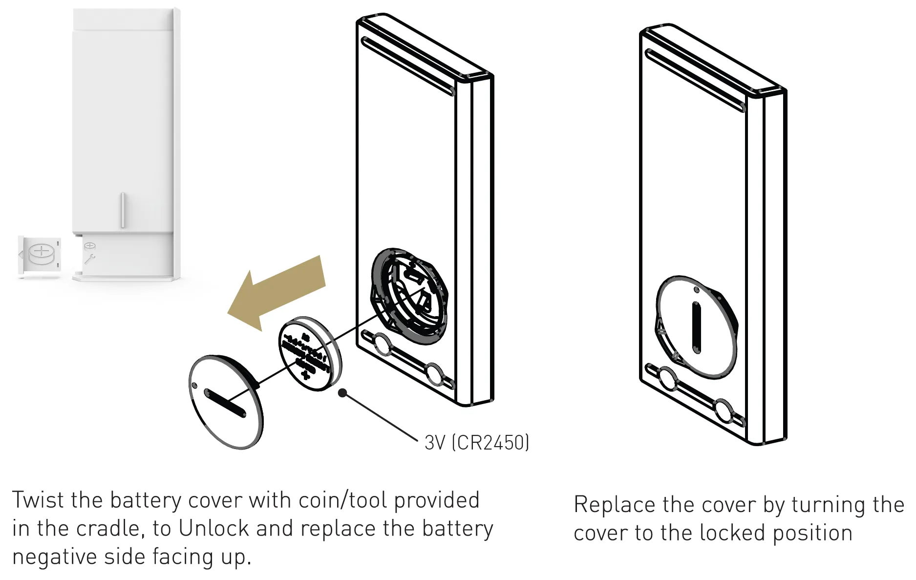 Original battery replacement procedure from the user manual